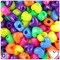 BeadTin Neon Bright Mix 12mm Heart (VH) Plastic Pony Beads (250pcs)